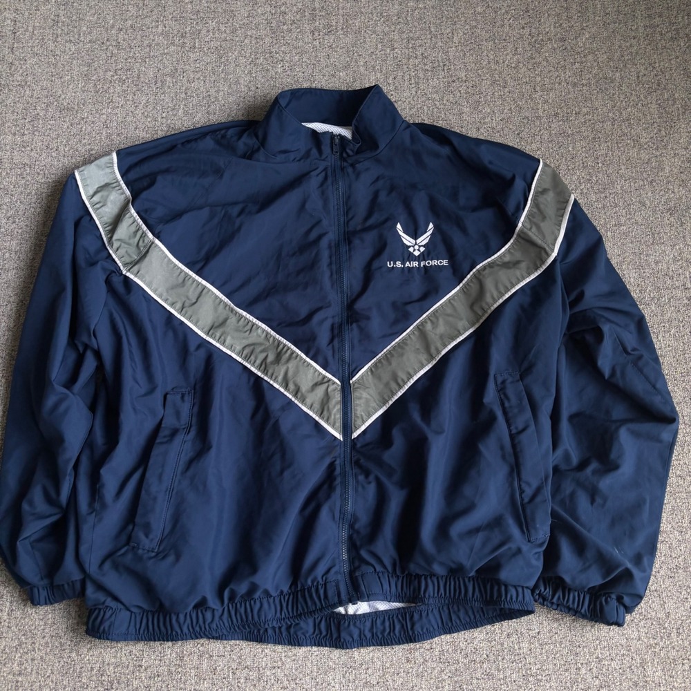 US Air Force Jacket Mens M Short Blue PTU Training Windbreaker Military IPFU